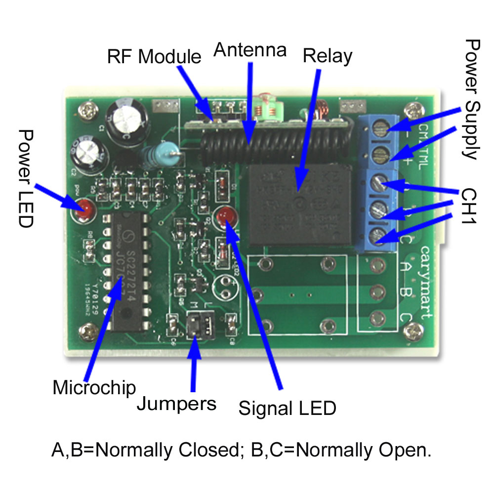 3 Mode Wireless Remote Control Relay - 1 Channel, 12V